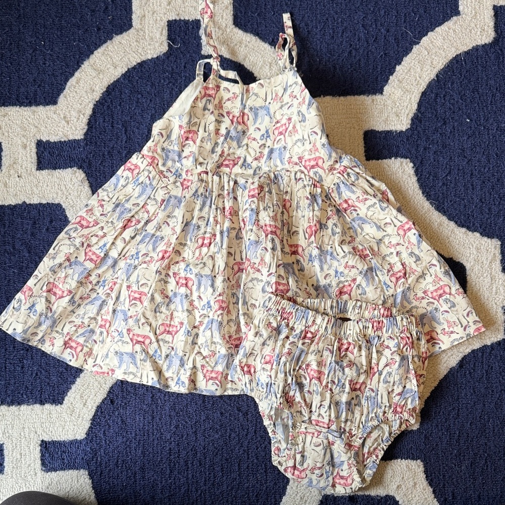 Tea Floral Baby Dress with Bloomers